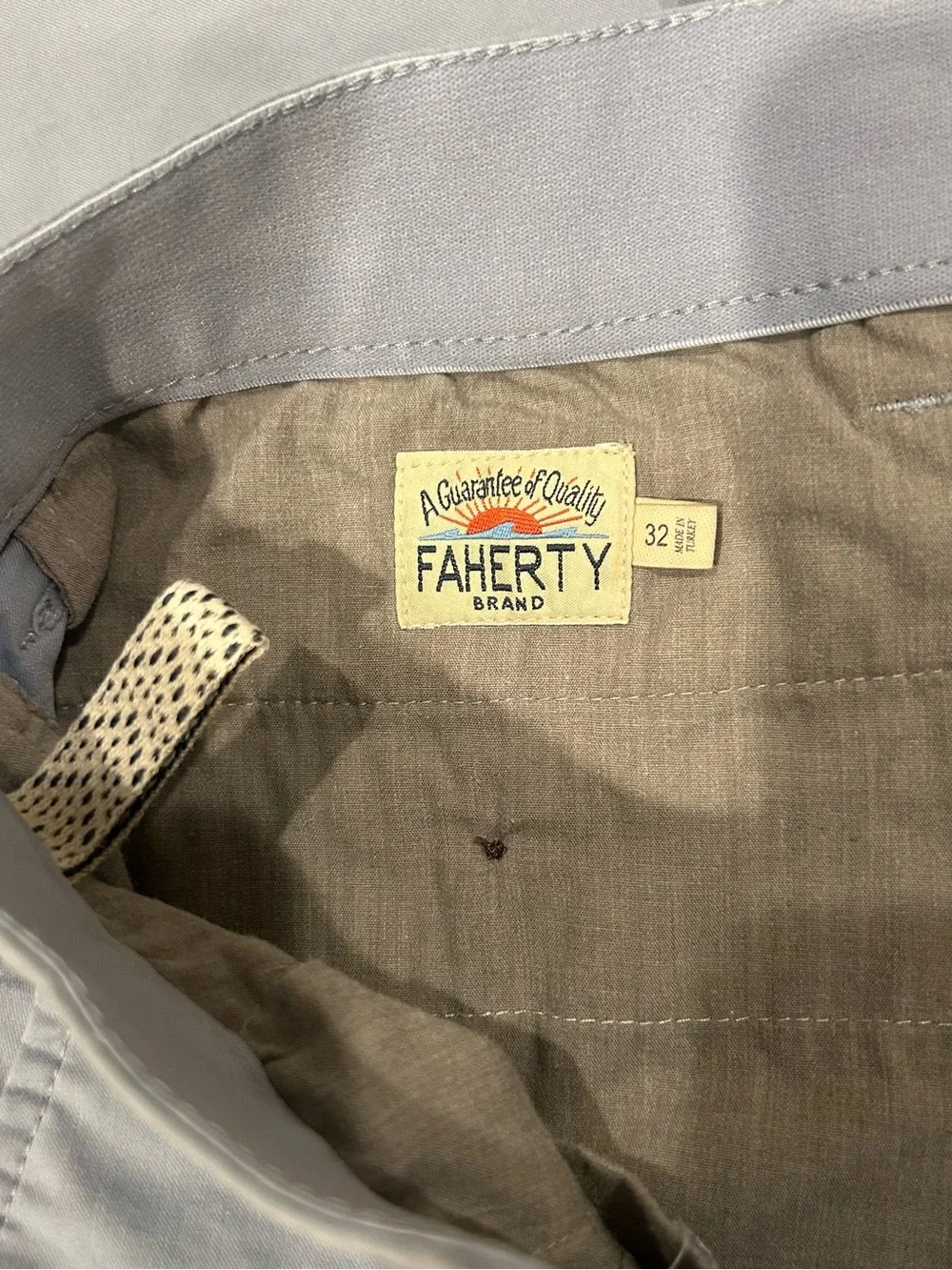 Faherty Light Blue Men's Flat Front Shorts